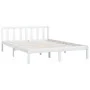 Solid white pine wood bed frame 140x200 cm by vidaXL, Beds and slatted bases - Ref: Foro24-810083, Price: 93,94 €, Discount: %