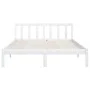 Solid white pine wood bed frame 140x200 cm by vidaXL, Beds and slatted bases - Ref: Foro24-810083, Price: 93,94 €, Discount: %