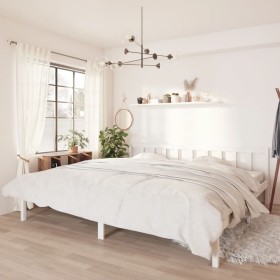 Solid white pine wood bed frame 200x200 cm by vidaXL, Beds and slatted bases - Ref: Foro24-810103, Price: 91,28 €, Discount: %