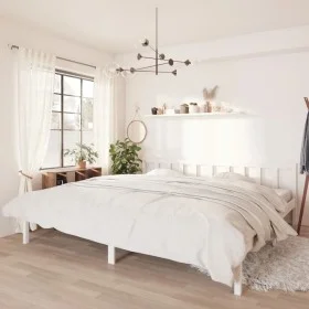 Solid white pine wood bed frame 200x200 cm by vidaXL, Beds and slatted bases - Ref: Foro24-810103, Price: 90,07 €, Discount: %