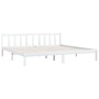 Solid white pine wood bed frame 200x200 cm by vidaXL, Beds and slatted bases - Ref: Foro24-810103, Price: 91,20 €, Discount: %
