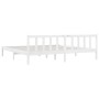 Solid white pine wood bed frame 200x200 cm by vidaXL, Beds and slatted bases - Ref: Foro24-810103, Price: 91,20 €, Discount: %