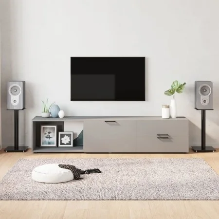 Soportes de altavoces 2 uds vidrio templado negro 1 pilar de vidaXL, Soportes para altavoces - Ref: Foro24-51808, Precio: 80,...