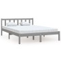 Estructura de cama madera maciza de pino gris 150x200 cm de vidaXL, Camas y somieres - Ref: Foro24-810089, Precio: 111,59 €, ...