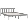 Estructura de cama madera maciza de pino gris 150x200 cm de vidaXL, Camas y somieres - Ref: Foro24-810089, Precio: 110,26 €, ...