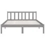 Solid gray pine wood bed frame 150x200 cm by vidaXL, Beds and slatted bases - Ref: Foro24-810089, Price: 110,26 €, Discount: %