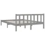 Solid gray pine wood bed frame 150x200 cm by vidaXL, Beds and slatted bases - Ref: Foro24-810089, Price: 110,26 €, Discount: %