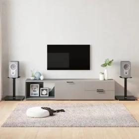 Speaker stands 2pcs black tempered glass 1 pillar by vidaXL, Speaker stands - Ref: Foro24-51811, Price: 46,59 €, Discount: %