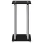 Speaker supports 2 pcs tempered glass silver black 4 pillars by vidaXL, Speaker stands - Ref: Foro24-51818, Price: 86,85 €, D...