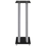 Soportes altavoces 2 uds vidrio templado plata negro 4 pilares