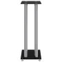 Speaker supports 2 pcs tempered glass silver black 4 pillars by vidaXL, Speaker stands - Ref: Foro24-51818, Price: 86,85 €, D...