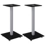 Speaker stands 2 units tempered glass silver black 1 pillar by vidaXL, Speaker stands - Ref: Foro24-51810, Price: 60,88 €, Di...