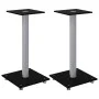 Speaker stands 2 units tempered glass silver black 1 pillar by vidaXL, Speaker stands - Ref: Foro24-51810, Price: 60,71 €, Di...