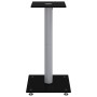 Speaker stands 2 units tempered glass silver black 1 pillar by vidaXL, Speaker stands - Ref: Foro24-51810, Price: 60,88 €, Di...