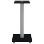 Speaker stands 2 units tempered glass silver black 1 pillar by vidaXL, Speaker stands - Ref: Foro24-51810, Price: 60,71 €, Di...