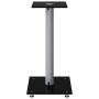 Speaker stands 2 units tempered glass silver black 1 pillar by vidaXL, Speaker stands - Ref: Foro24-51810, Price: 60,88 €, Di...