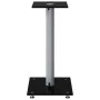 Speaker stands 2 units tempered glass silver black 1 pillar by vidaXL, Speaker stands - Ref: Foro24-51810, Price: 60,71 €, Di...