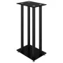 Soportes de altavoces 2 uds vidrio templado negro 4 pilares de vidaXL, Soportes para altavoces - Ref: Foro24-51817, Precio: 1...