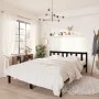 Bettgestell aus massivem schwarzem Kiefernholz, 140 x 190 cm von vidaXL, Betten und Lattenroste - Ref: Foro24-810066, Preis: ...