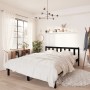Solid black pine wood bed frame 140x190 cm by vidaXL, Beds and slatted bases - Ref: Foro24-810066, Price: 141,76 €, Discount: %