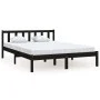 Bettgestell aus massivem schwarzem Kiefernholz, 140 x 190 cm von vidaXL, Betten und Lattenroste - Ref: Foro24-810066, Preis: ...