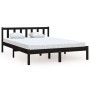 Solid black pine wood bed frame 140x190 cm by vidaXL, Beds and slatted bases - Ref: Foro24-810066, Price: 141,76 €, Discount: %