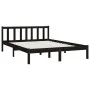 Bettgestell aus massivem schwarzem Kiefernholz, 140 x 190 cm von vidaXL, Betten und Lattenroste - Ref: Foro24-810066, Preis: ...