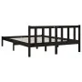 Bettgestell aus massivem schwarzem Kiefernholz, 140 x 190 cm von vidaXL, Betten und Lattenroste - Ref: Foro24-810066, Preis: ...