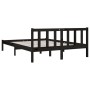Solid black pine wood bed frame 140x190 cm by vidaXL, Beds and slatted bases - Ref: Foro24-810066, Price: 141,76 €, Discount: %