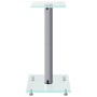 Speaker stands 2pcs silver tempered glass 1 pillar by vidaXL, Speaker stands - Ref: Foro24-51809, Price: 65,42 €, Discount: %