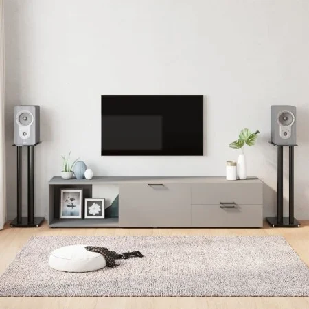 Speaker stands 2 units tempered black glass 3 pillars by vidaXL, Speaker stands - Ref: Foro24-51804, Price: 88,71 €, Discount: %
