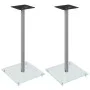 Speaker stands 2pcs silver tempered glass 1 pillar by vidaXL, Speaker stands - Ref: Foro24-51815, Price: 70,57 €, Discount: %