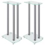 Speaker Stands 2pcs Silver Tempered Glass 3 Pillars by vidaXL, Speaker stands - Ref: Foro24-51802, Price: 91,23 €, Discount: %