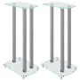 Speaker Stands 2pcs Silver Tempered Glass 3 Pillars by vidaXL, Speaker stands - Ref: Foro24-51802, Price: 83,70 €, Discount: %