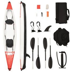 Kayak inflable poliéster rojo 424x81x31 cm