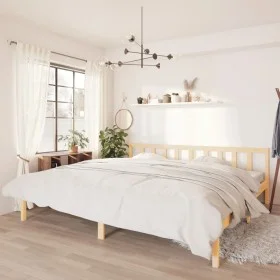 Solid pine wood bed frame 200x200 cm by vidaXL, Beds and slatted bases - Ref: Foro24-810102, Price: 102,75 €, Discount: %