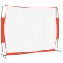 Steel and polyester baseball net black and red 369x107x271 cm by vidaXL, Baseball and softball - Ref: Foro24-93739, Price: 10...