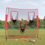 Red de béisbol portátil poliéster negro y rojo 183x105x183 cm de vidaXL, Pelotas de béisbol - Ref: Foro24-93747, Precio: 106,...