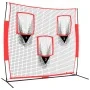 Portable black and red polyester baseball net 183x105x183 cm by vidaXL, baseballs - Ref: Foro24-93747, Price: 97,14 €, Discou...