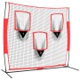 Red de béisbol portátil poliéster negro y rojo 183x105x183 cm de vidaXL, Pelotas de béisbol - Ref: Foro24-93747, Precio: 106,...