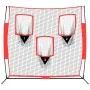 Portable black and red polyester baseball net 183x105x183 cm by vidaXL, baseballs - Ref: Foro24-93747, Price: 97,14 €, Discou...