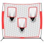 Red de béisbol portátil poliéster negro y rojo 183x105x183 cm de vidaXL, Pelotas de béisbol - Ref: Foro24-93747, Precio: 106,...