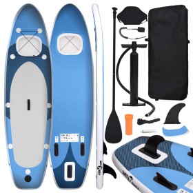 Set de tabla de paddle surf hinchable azul marino 360x81x10 cm