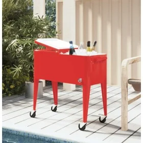 Red cooler cart with wheels 92x43x89 cm by vidaXL, Refrigerators - Ref: Foro24-93743, Price: 180,52 €, Discount: %