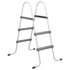 Poolleiter aus grauem Stahl, 84 cm von vidaXL, Pooltreppen und Rampen - Ref: Foro24-93804, Preis: 62,35 €, Rabatt: %
