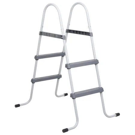 Gray steel pool ladder 84 cm by vidaXL, Pool stairs and ramps - Ref: Foro24-93804, Price: 61,11 €, Discount: %