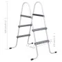 Gray steel pool ladder 84 cm by vidaXL, Pool stairs and ramps - Ref: Foro24-93804, Price: 61,11 €, Discount: %