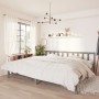 Solid gray pine wood bed frame 200x200 cm by vidaXL, Beds and slatted bases - Ref: Foro24-810104, Price: 126,18 €, Discount: %
