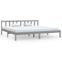 Solid gray pine wood bed frame 200x200 cm by vidaXL, Beds and slatted bases - Ref: Foro24-810104, Price: 126,18 €, Discount: %