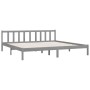 Solid gray pine wood bed frame 200x200 cm by vidaXL, Beds and slatted bases - Ref: Foro24-810104, Price: 126,18 €, Discount: %